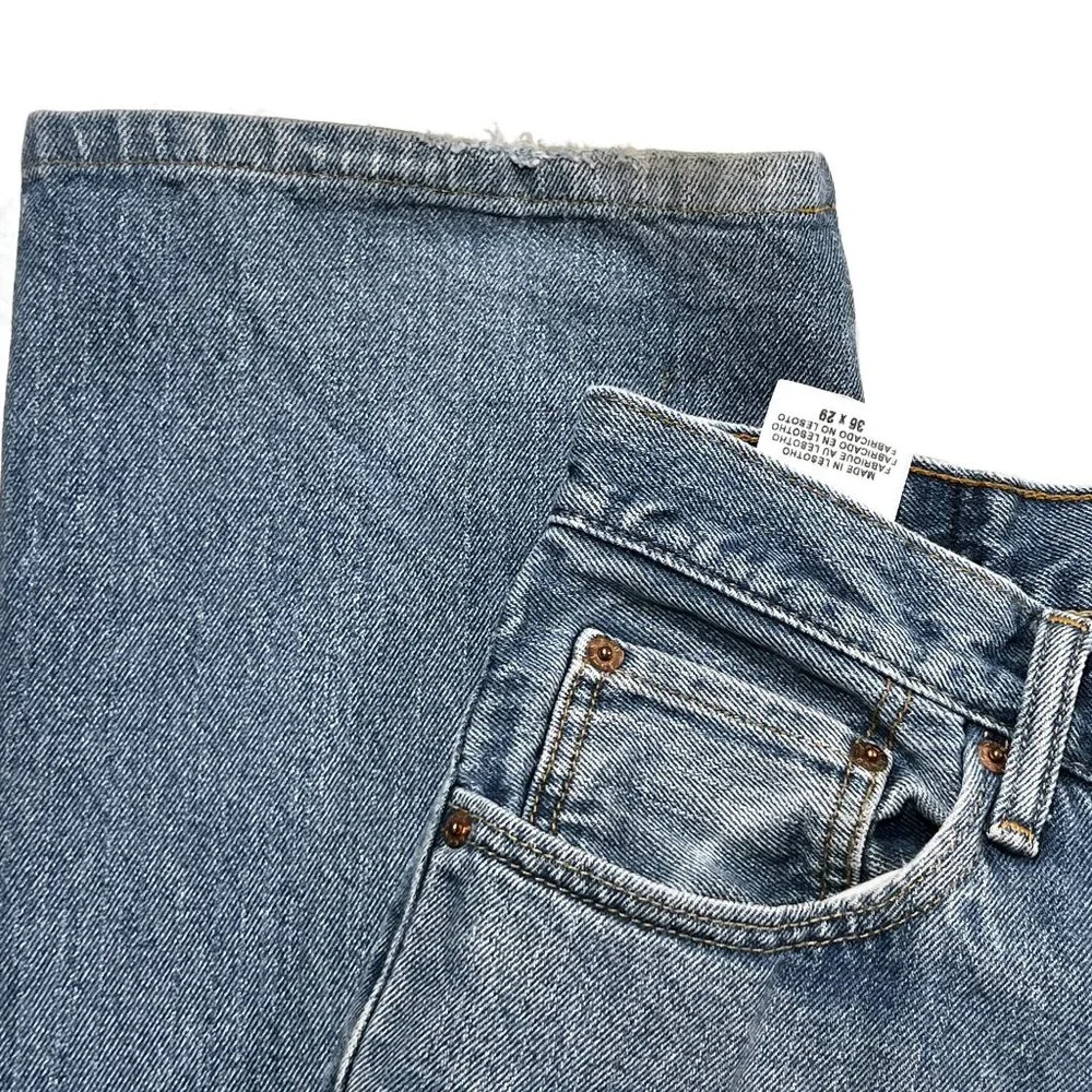 Levis 505 Regular Straight Leg 36 x 29 Blue Jeans Mens Denim Actual 36 x‎ 27